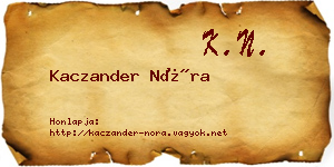 Kaczander Nóra névjegykártya