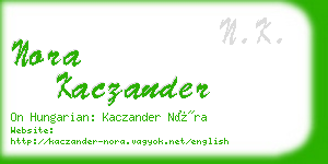 nora kaczander business card